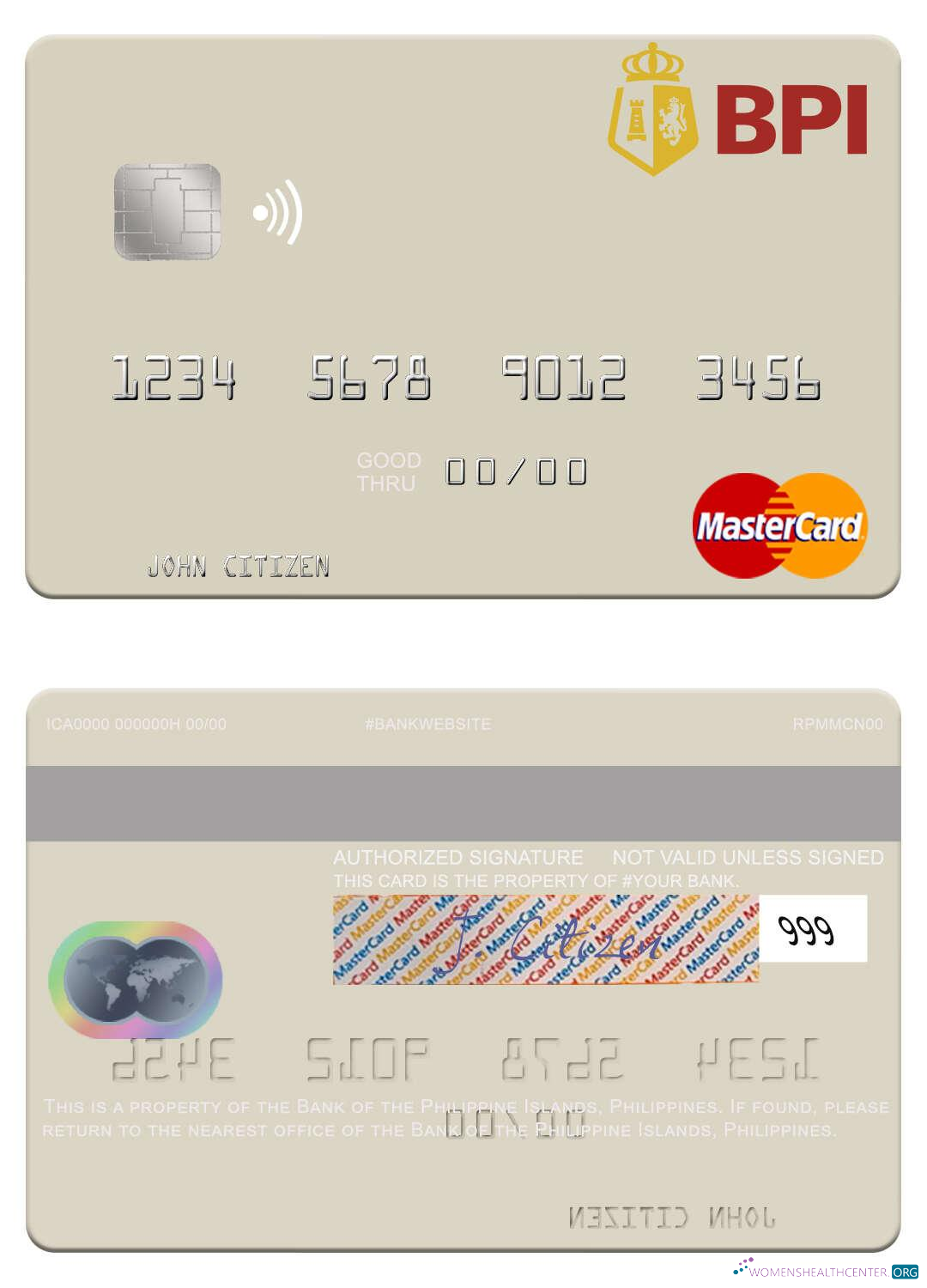 Download Philippines Bank of the Philippine Islands mastercard Photoshop template